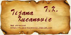 Tijana Kucanović vizit kartica